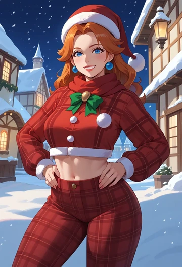 mario_(series),luigi,Christmas,plaid trousers  - AI generated anime art