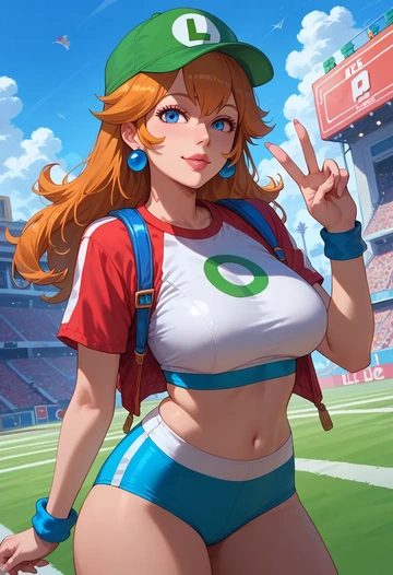 mario_(series),luigi,tankini top,board shorts  - AI generated anime art