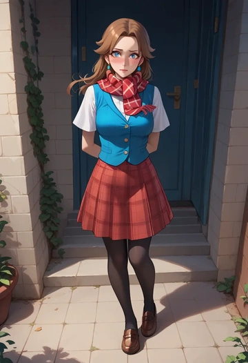 mario_(series),luigi,winter,student uniform,vest  - AI generated anime art