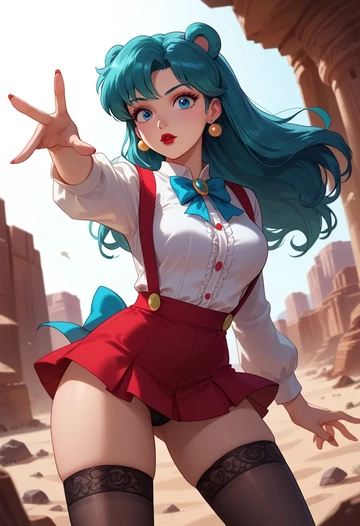 urusei_yatsura,lum,secretary,stockings  - AI generated anime art