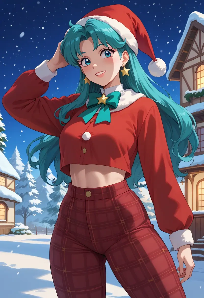 urusei_yatsura,lum,Christmas,plaid trousers  - 