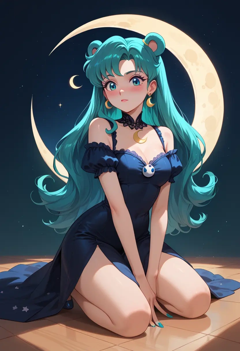 urusei_yatsura,lum,gothic priestess gown,high slit,embroidered veil  - 