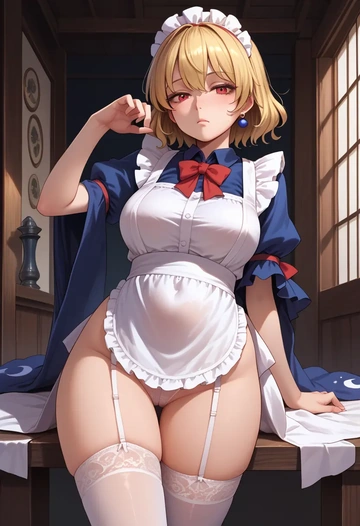 touhou,luna_child,maid, sexy, stockings,panties  - AI generated anime art