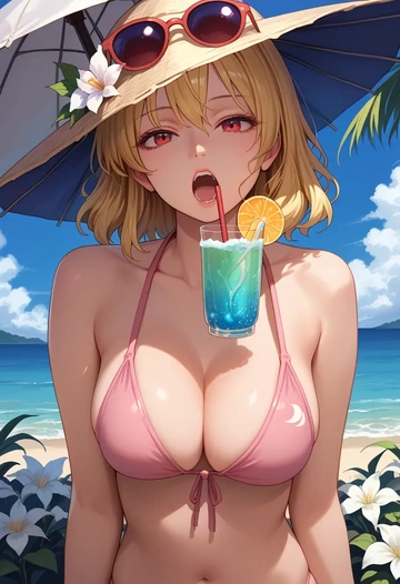 touhou,luna_child,bikini  - AI generated anime art