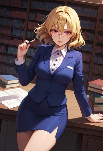 touhou,luna_child,OL, glasses,  - AI generated anime art