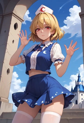 touhou,luna_child,mini skirt,stockings  - AI generated anime art