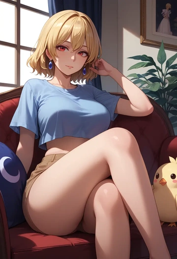 touhou,luna_child,crop top  - AI generated anime art