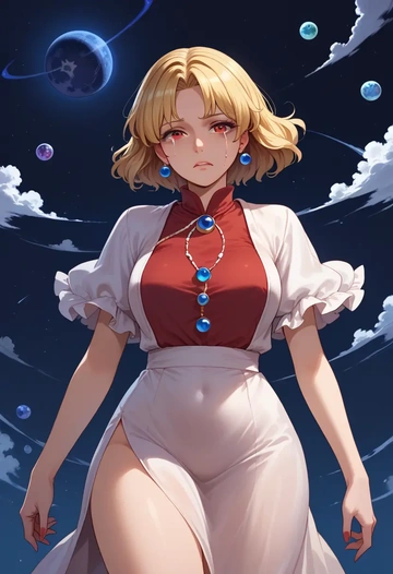 touhou,luna_child,qipao  - AI generated anime art