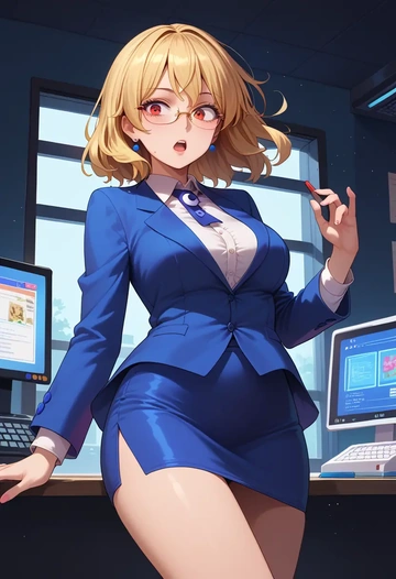 touhou,luna_child,OL, glasses,  - AI generated anime art