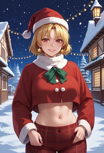 touhou,luna_child,Christmas,plaid trousers  - AI generated anime art