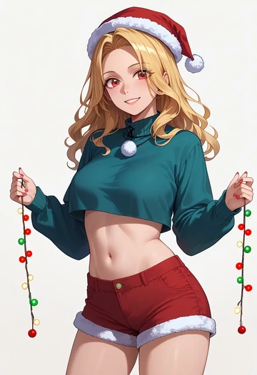 touhou,luna_child,Christmas,red velvet shorts  - AI generated anime art