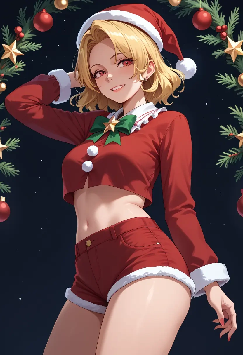 touhou,luna_child,Christmas,red velvet shorts  - 