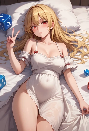 touhou,luna_child,silk slip dress  - AI generated anime art