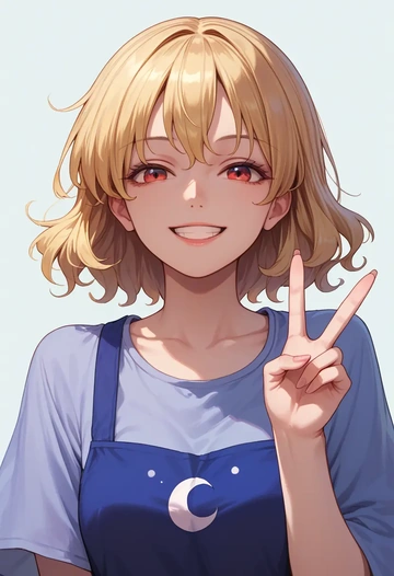 touhou,luna_child,graphic tee,dolphin shorts  - AI generated anime art