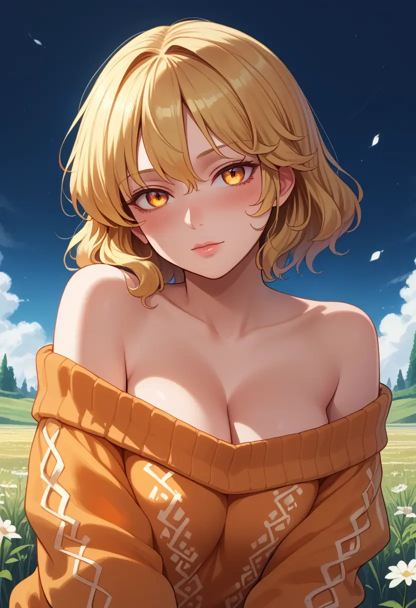 touhou,lunasa_prismriver,orange,sweater  - 