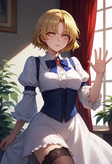 touhou,lunasa_prismriver,Victorian-era,stockings,sexy  - AI generated anime art