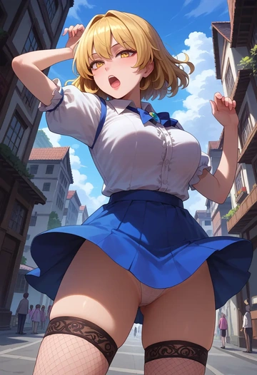 touhou,lunasa_prismriver,mini skirt, stockings  - AI generated anime art