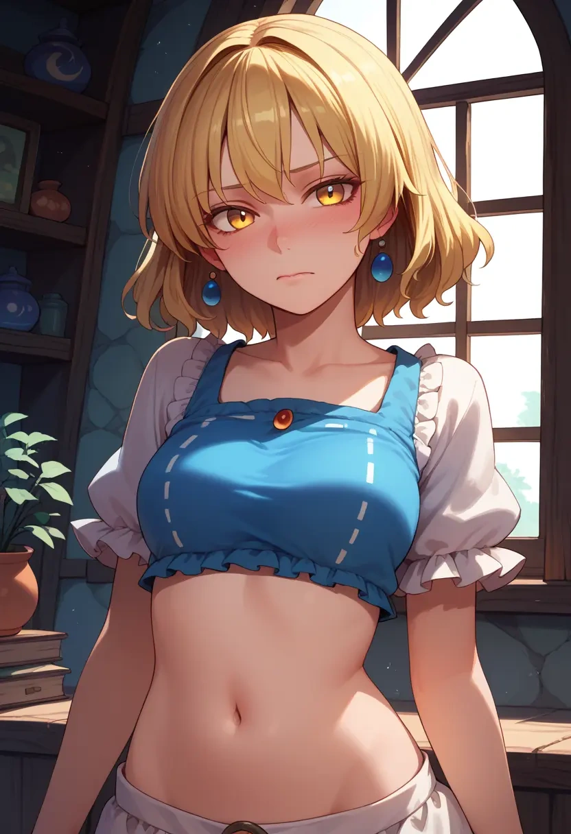 touhou,lunasa_prismriver,crop top,loose joggers,headset  - 