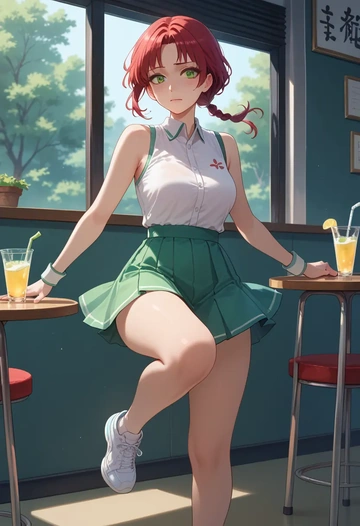 luo_xiaohei_zhanji,luo_xiaohei,tennis skirt  - AI generated anime art