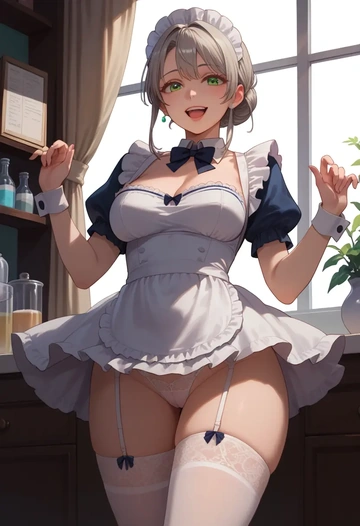 luo_xiaohei_zhanji,luo_xiaohei,maid, sexy, stockings,panties  - AI generated anime art