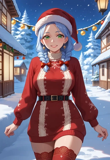 luo_xiaohei_zhanji,luo_xiaohei,Christmas,sweater dress,stockings  - AI generated anime art