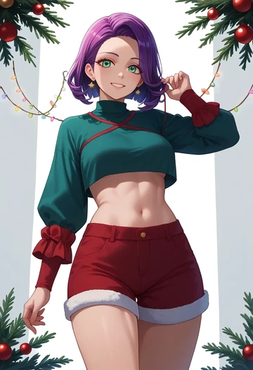 luo_xiaohei_zhanji,luo_xiaohei,Christmas,red velvet shorts  - AI generated anime art