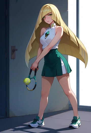 pokemon,lusamine_(pokemon),tennis skirt  - AI generated anime art