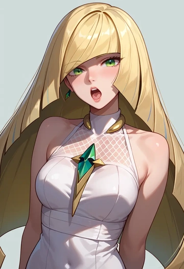 pokemon,lusamine_(pokemon),sleeveless top,bike shorts  - AI generated anime art