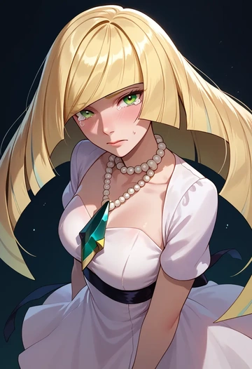 pokemon,lusamine_(pokemon),spring,elegant woman,wrap dress  - AI generated anime art