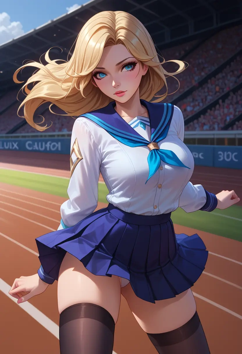 league_of_legends,lux_(league_of_legends),jk uniform, stockings  - 