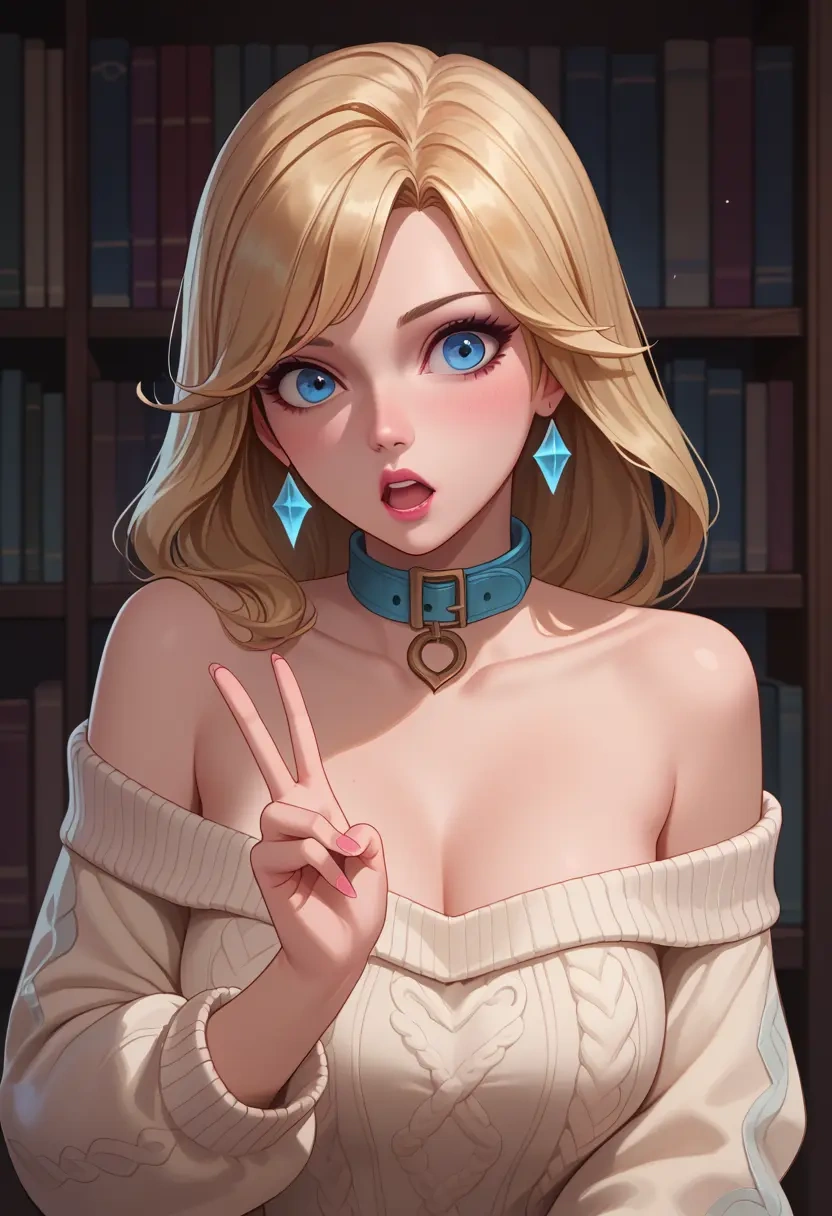 league_of_legends,lux_(league_of_legends),sweater,off-shoulder,collar  - 