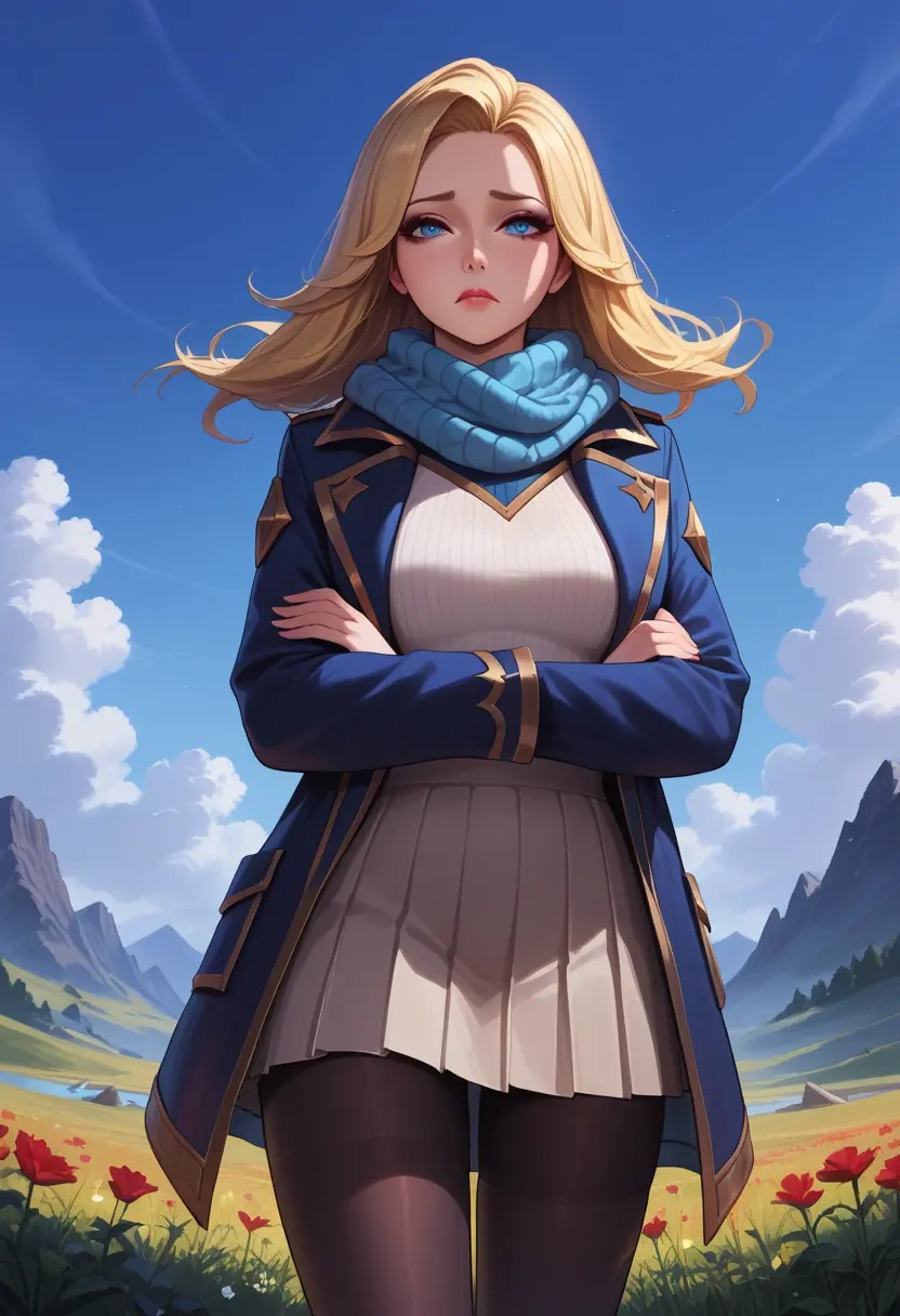 league_of_legends,lux_(league_of_legends),winter,student uniform,puffer coat  - 