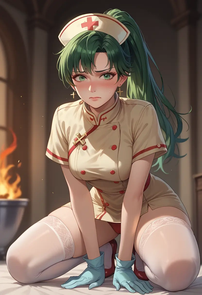 fire_emblem,lyn_(fire_emblem),nurse,stockings,sexy,panties  - 