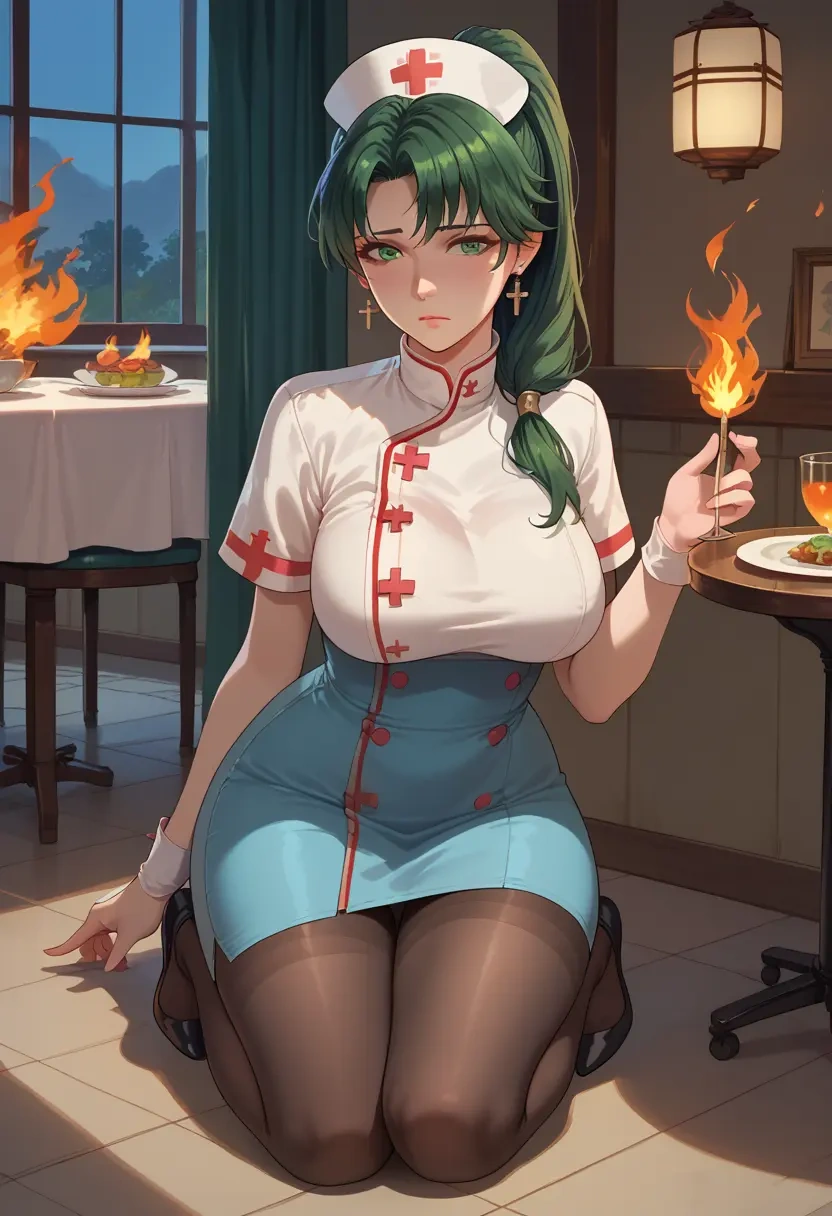 fire_emblem,lyn_(fire_emblem),nurse  - 