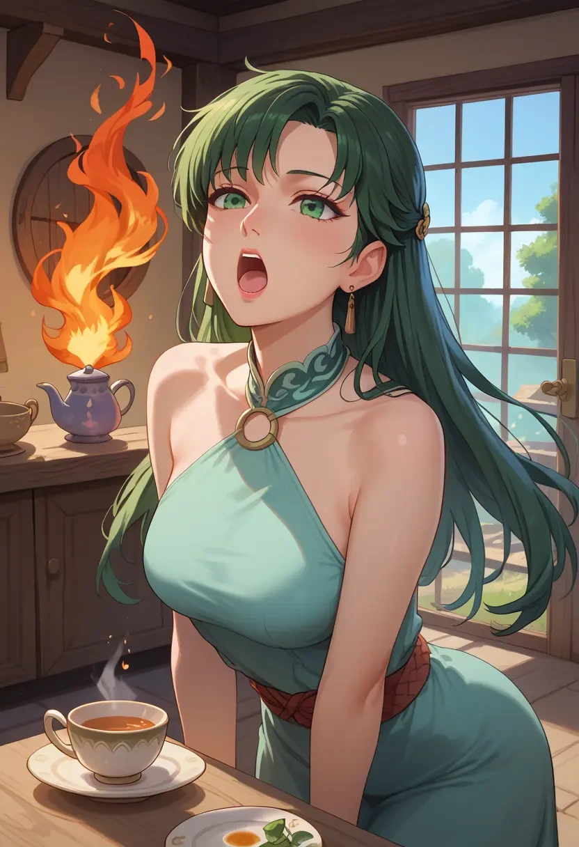 fire_emblem,lyn_(fire_emblem),dress,halter,layered tulle  - 