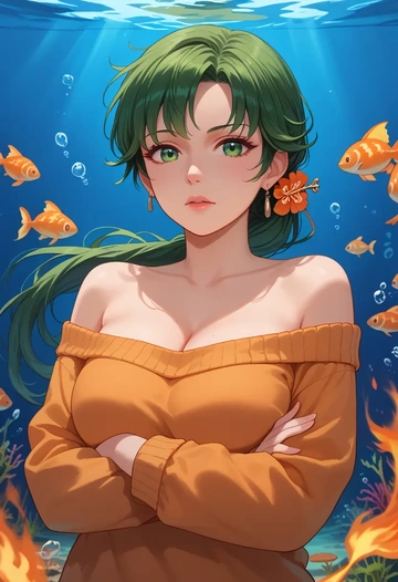 fire_emblem,lyn_(fire_emblem),orange,sweater  - AI generated anime art