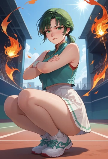 fire_emblem,lyn_(fire_emblem),tennis skirt  - AI generated anime art