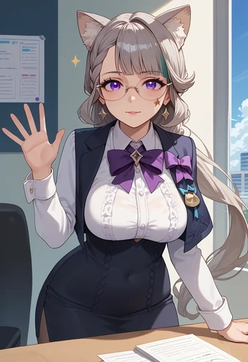 genshin impact,lynette,OL, glasses,  - AI generated anime art