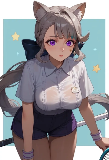 genshin impact,lynette,tennis polo,skort  - AI generated anime art