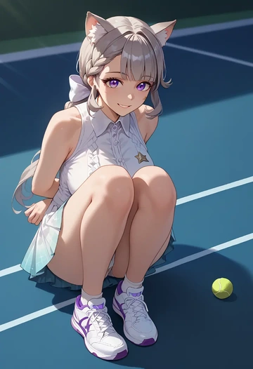 genshin impact,lynette,tennis skirt  - AI generated anime art