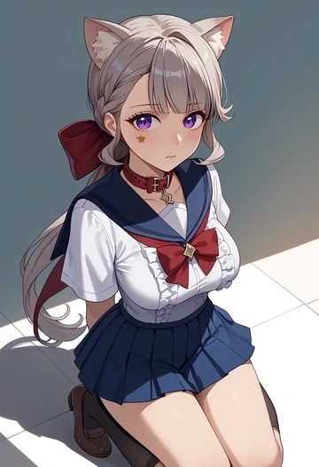 genshin impact,lynette,sailor, uniform  - AI generated anime art