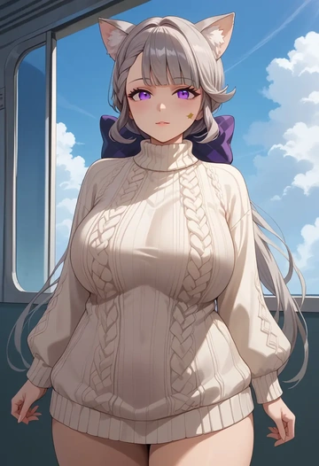 genshin impact,lynette,sweater  - AI generated anime art