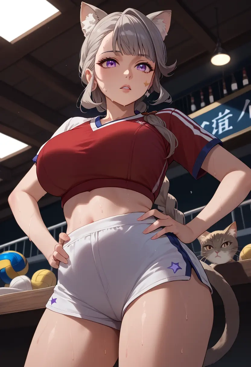 genshin impact,lynette,volleyball uniform  - 