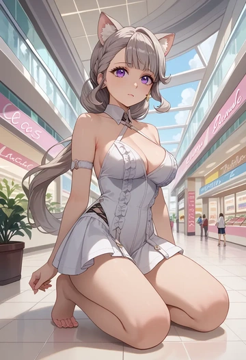 genshin impact,lynette,silk slip dress  - AI generated anime art