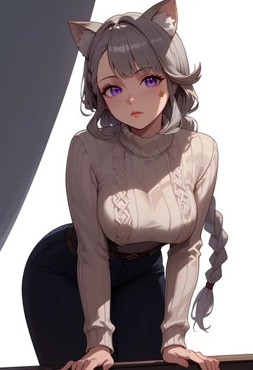 genshin impact,lynette,sweater  - AI generated anime art