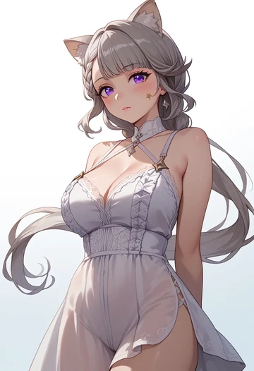 genshin impact,lynette,silk slip dress  - AI generated anime art