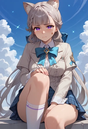 genshin impact,lynette,spring,student uniform,blazer  - AI generated anime art