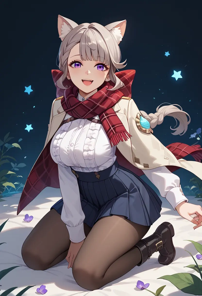 genshin impact,lynette,winter,student uniform,fur-trimmed coat  - 