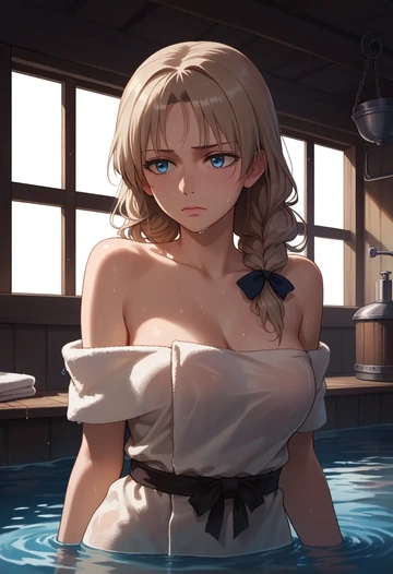 world_witches_series,lynette_bishop,towel,sexy  - AI generated anime art