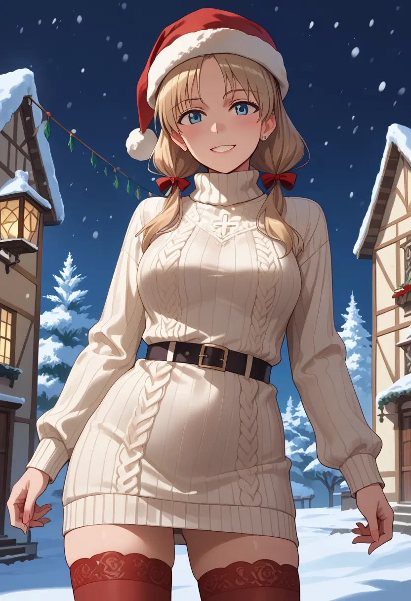 world_witches_series,lynette_bishop,Christmas,sweater dress,stockings  - 